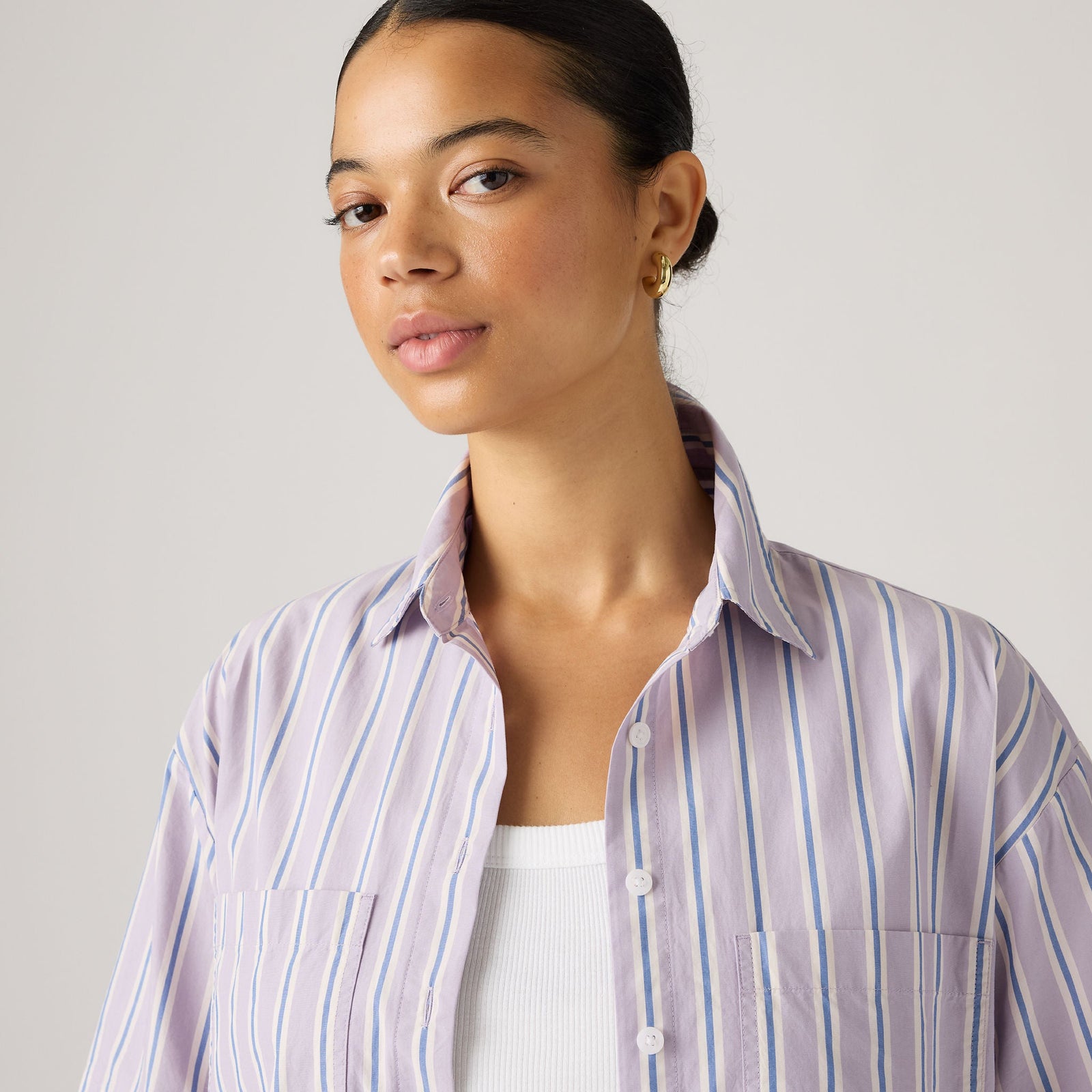 Main 5 - Levi's® Women's Harlie Short-Sleeve Cropped Shirt - 003QI0008