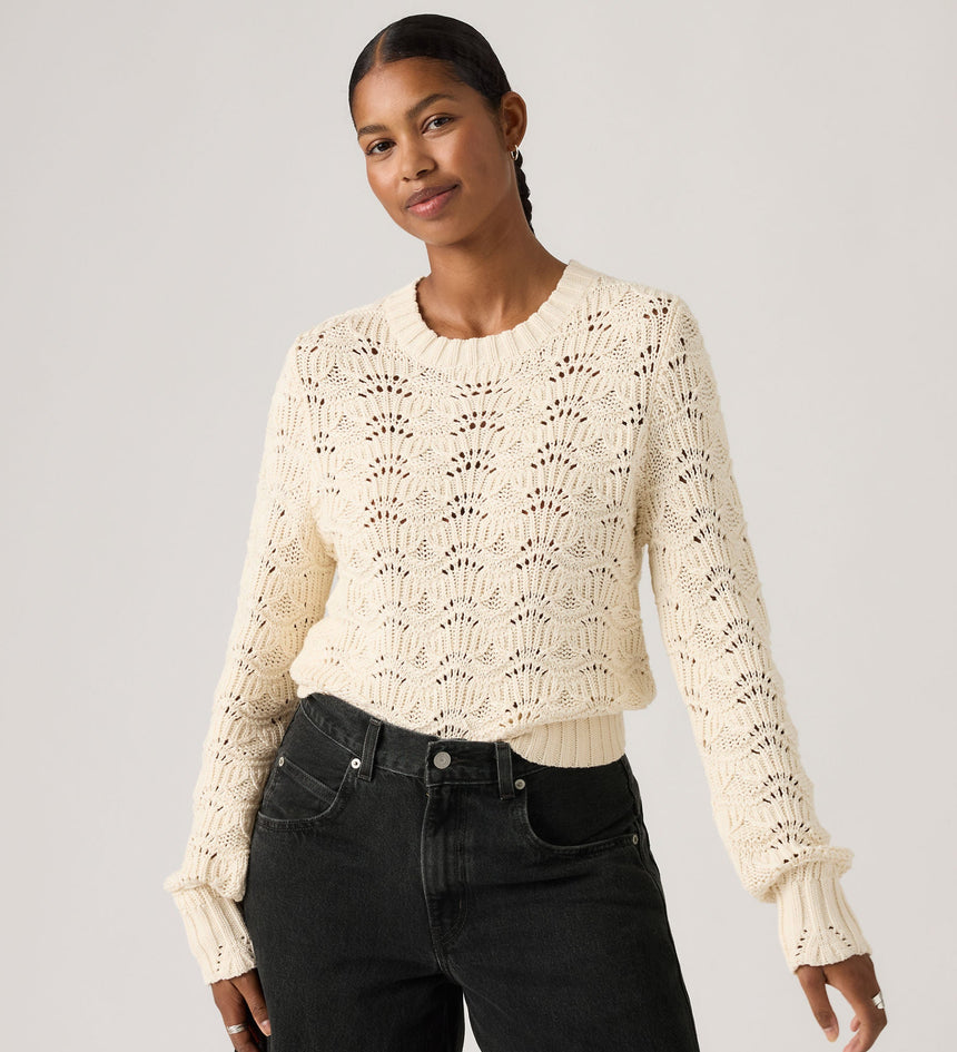 Main 3 - Levi's® Women's Hope Long-Sleeve Crochet Pullover - 0059S0006