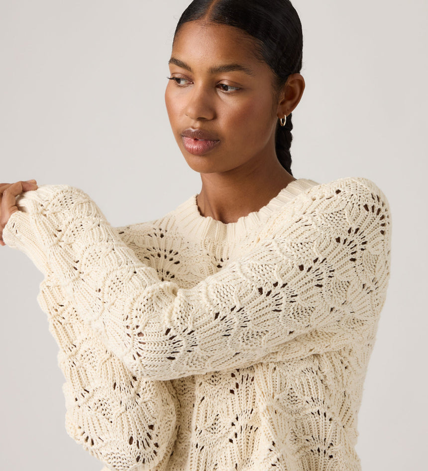 Main 4 - Levi's® Women's Hope Long-Sleeve Crochet Pullover - 0059S0006