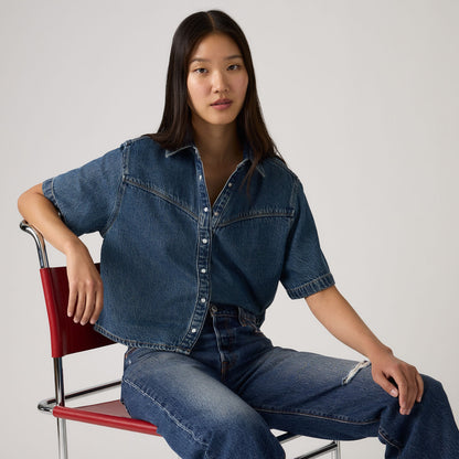 Thumbnail 3 - Levi's® Women's Logan Short-Sleeve Denim Shirt - 005CR0003