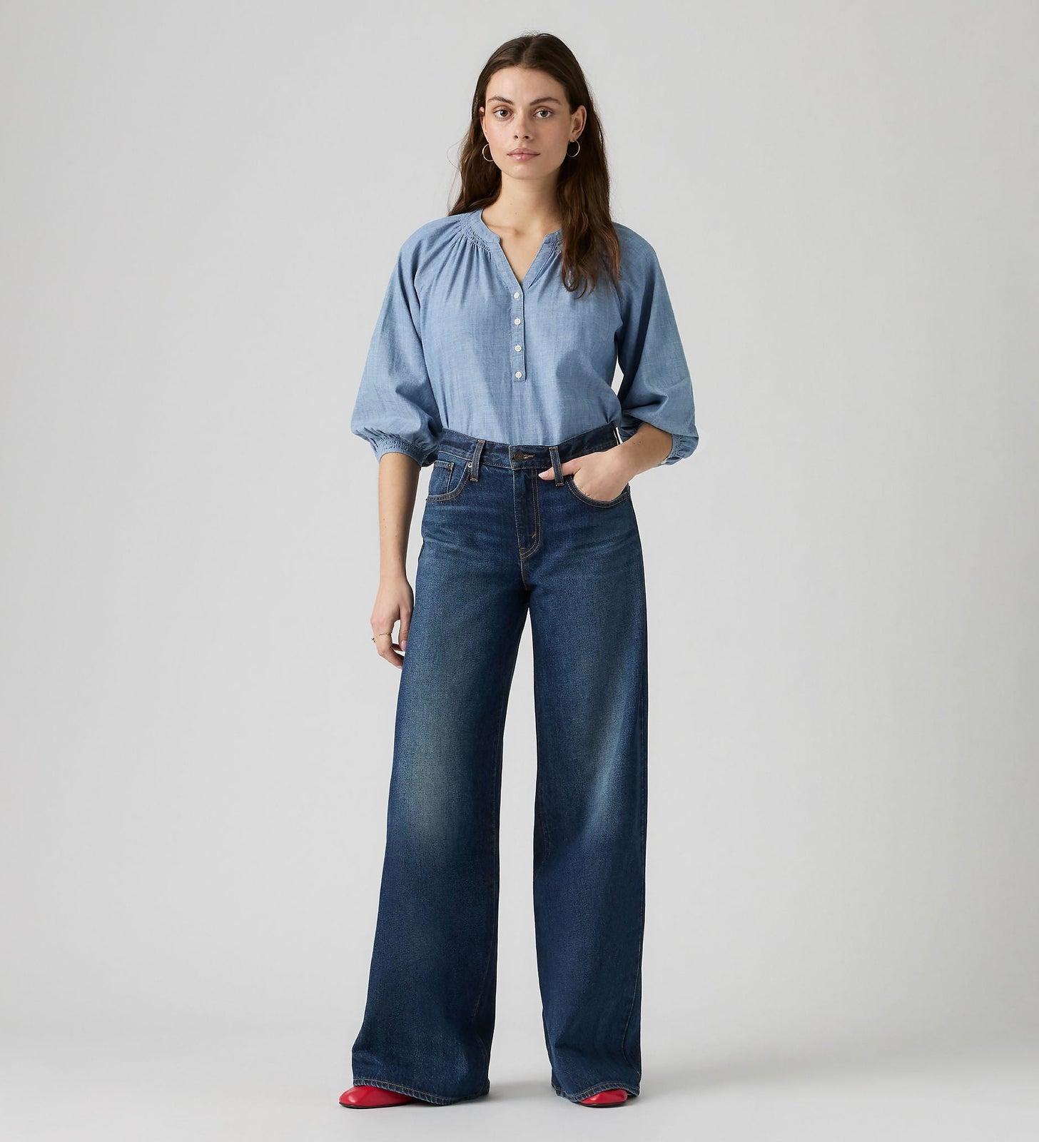 Main 3 - Levi's® Women's Middy Wide-Leg Jeans - 0081Z0001