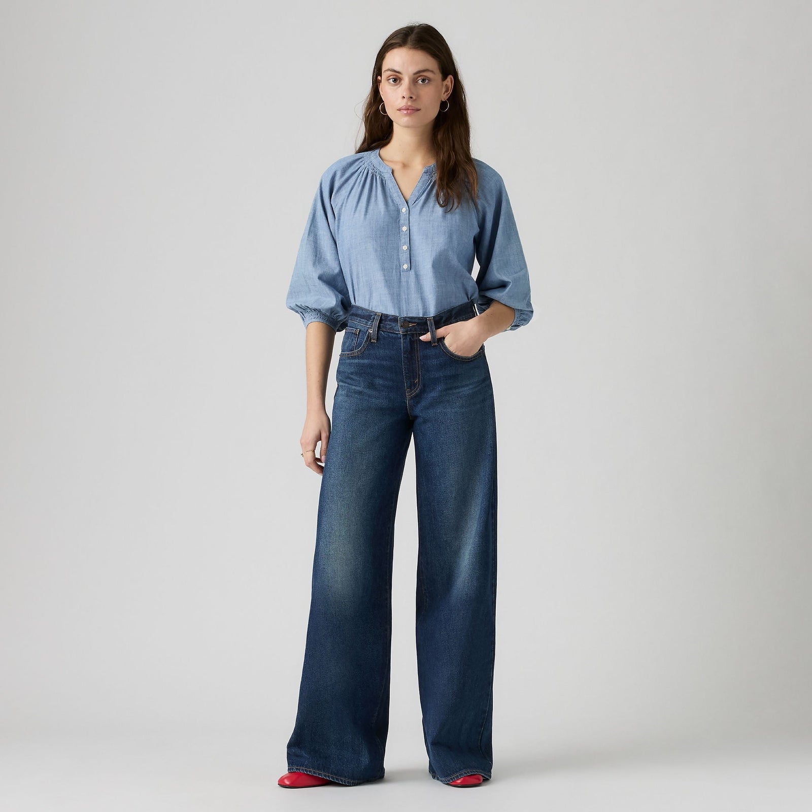 Main 3 - Levi's® Women's Middy Wide-Leg Jeans - 0081Z0001