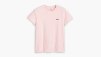 Flat lay of light pink Levi’s t-shirt
