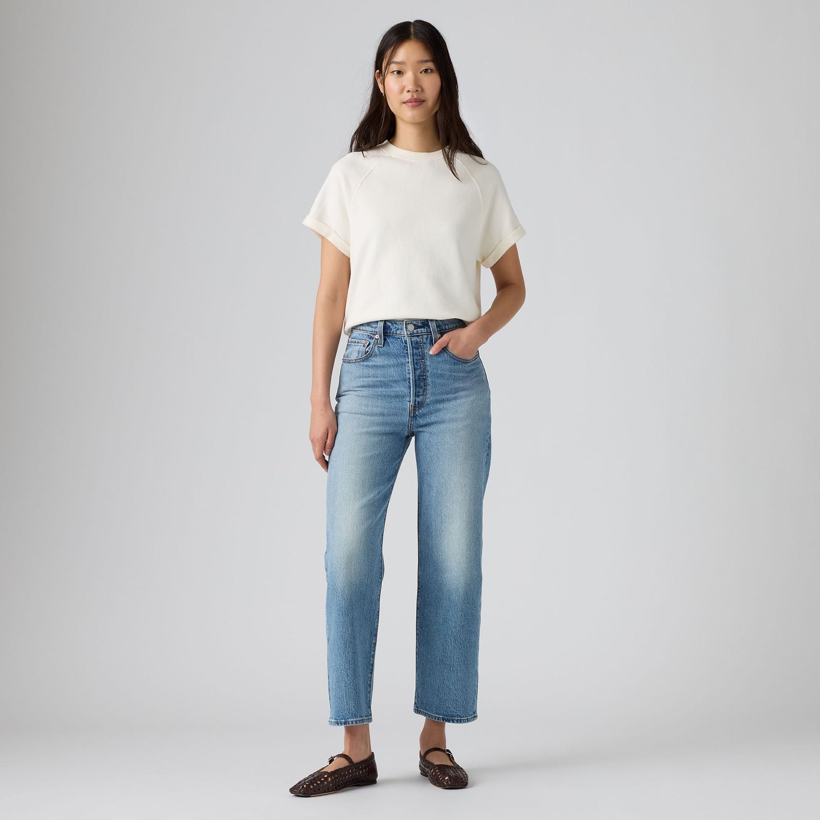 Main 3 - Levi's® Women's Ribcage Straight Ankle Jeans - 726930302