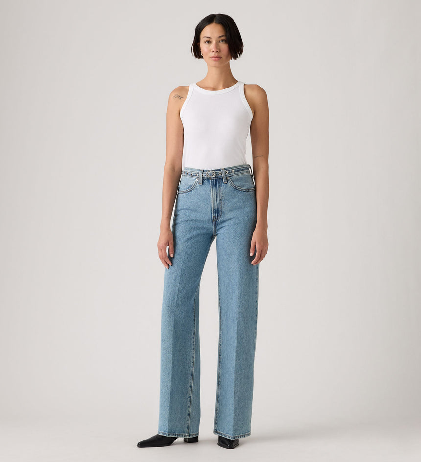 Main 1 - Levi's® Women's Ribcage Wide-Leg Belted Jeans - 005LK0000