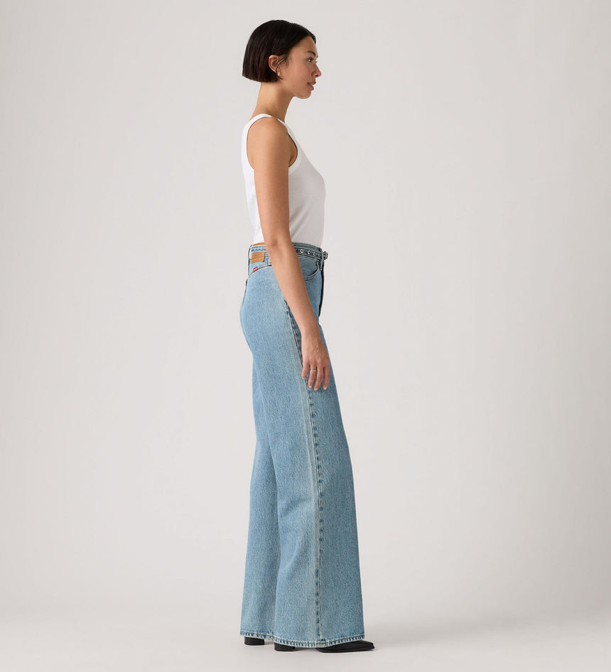 Main 3 - Levi's® Women's Ribcage Wide-Leg Belted Jeans - 005LK0000