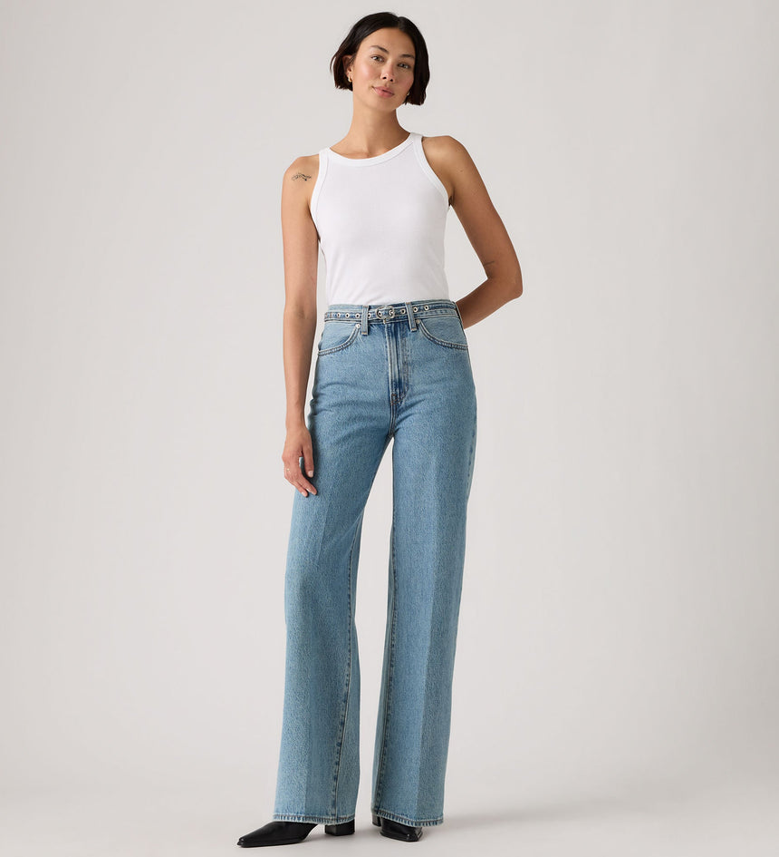 Main 4 - Levi's® Women's Ribcage Wide-Leg Belted Jeans - 005LK0000