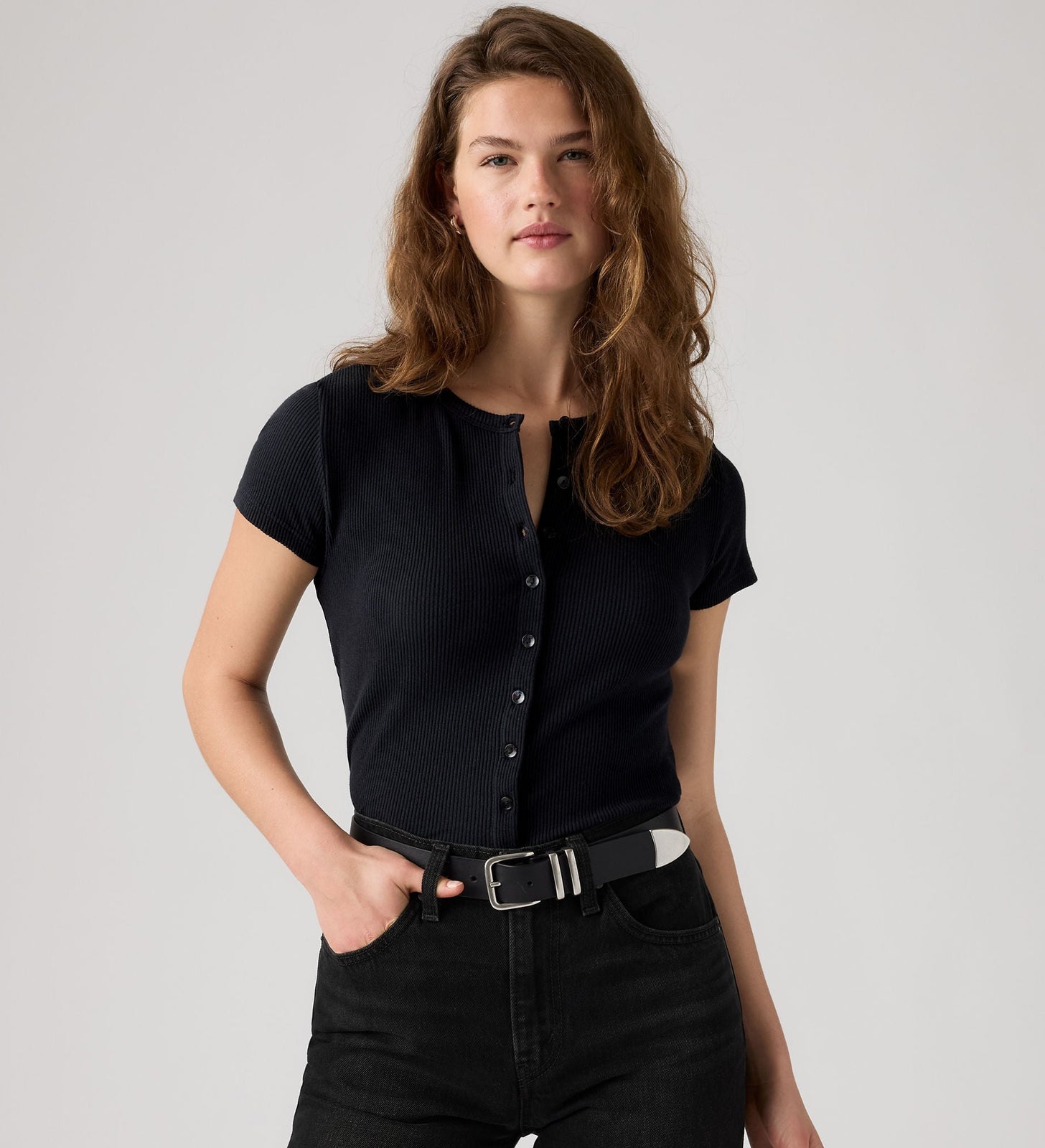 Main 1 - Levi's® Women's Rory Button Short-Sleeve Top - 0086M0000