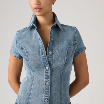 Thumbnail 4 - Levi's® Women's Short-Sleeve Shaped Denim Shirt - 007WP0001