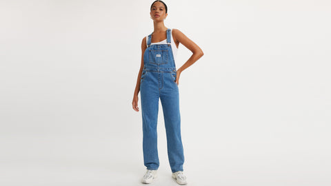 Levi's skinny overalls black on sale