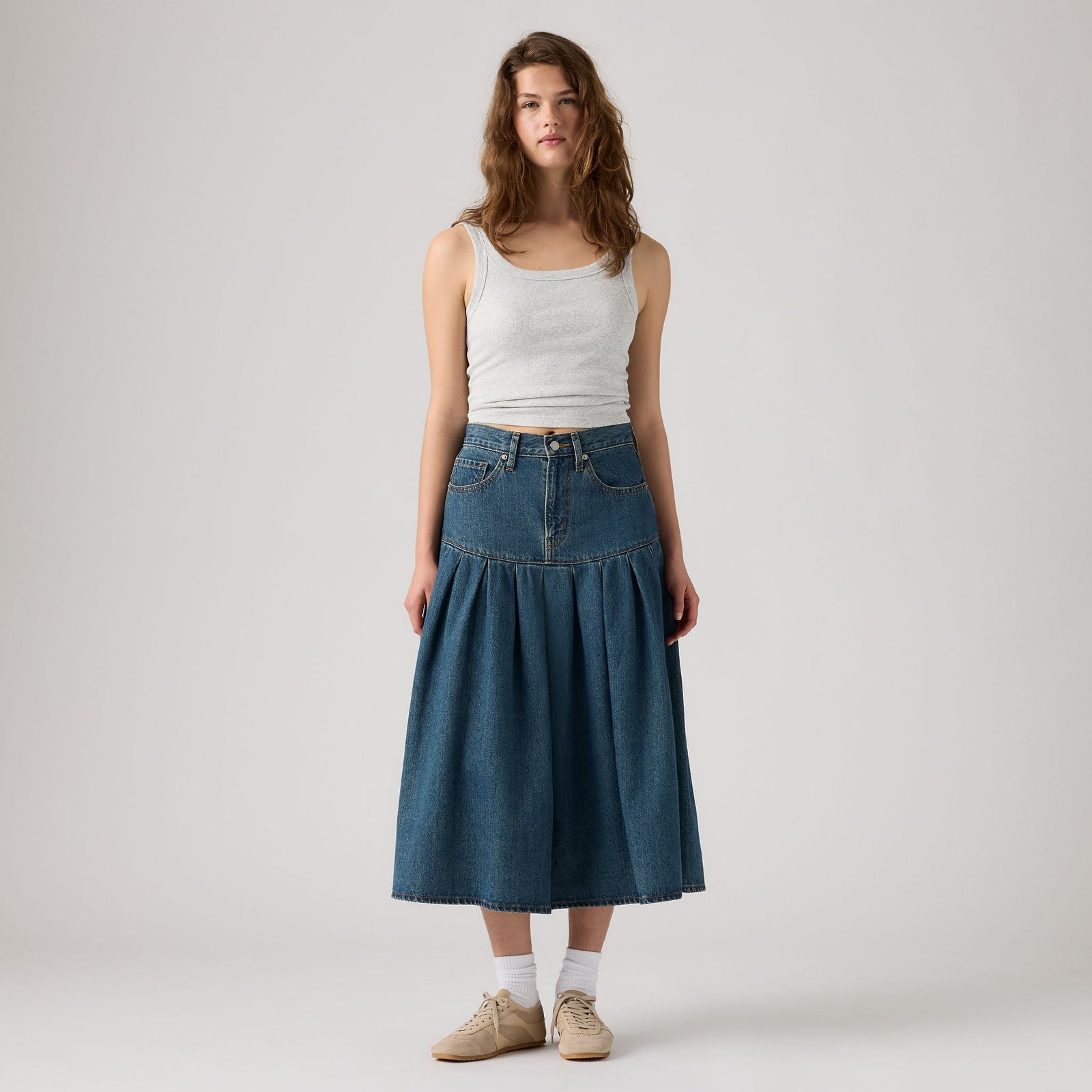 Main 3 - Levi's® Women's Yoked Pleated Skirt - 0089T0004