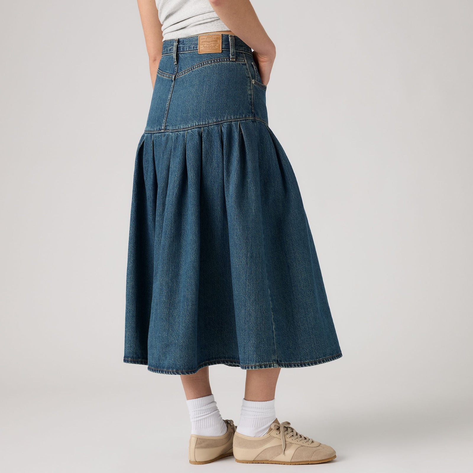 Main 5 - Levi's® Women's Yoked Pleated Skirt - 0089T0004