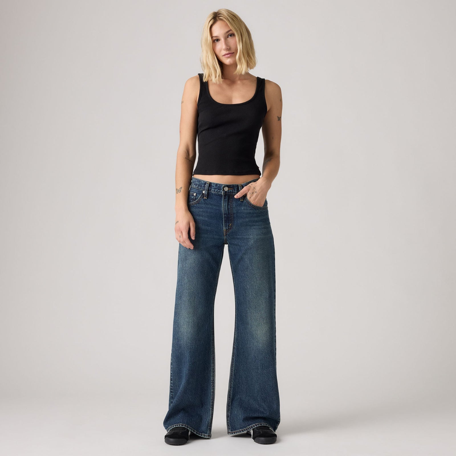 Main 4 - Levi's® x Rosé Women's Loose Boot Jeans - 00C0D0000