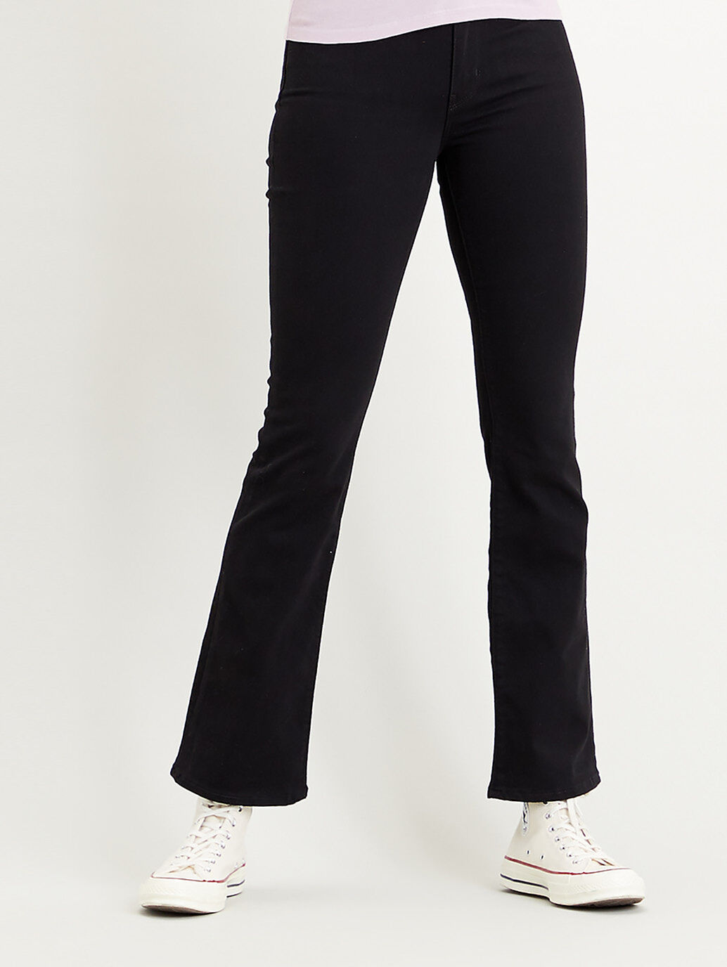 Black High Rise Bootcut Jeans For Women Cotton Blend 4355