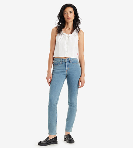 Levi's Womens 721 High Rise Button Front Skinny Jeans : :  Clothing, Shoes & Accessories